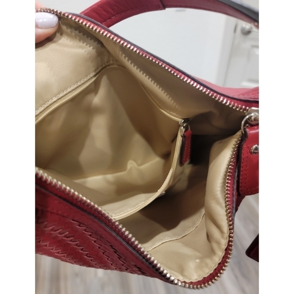 Coach Woven Leather Shoulder Bag with Detachable Crossbody Strap - Picture 9 of 16